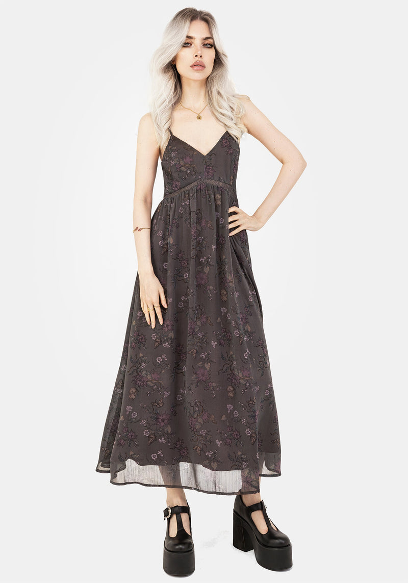 Arnora Chiffon Spitze Insert Cami Midaxi Kleid