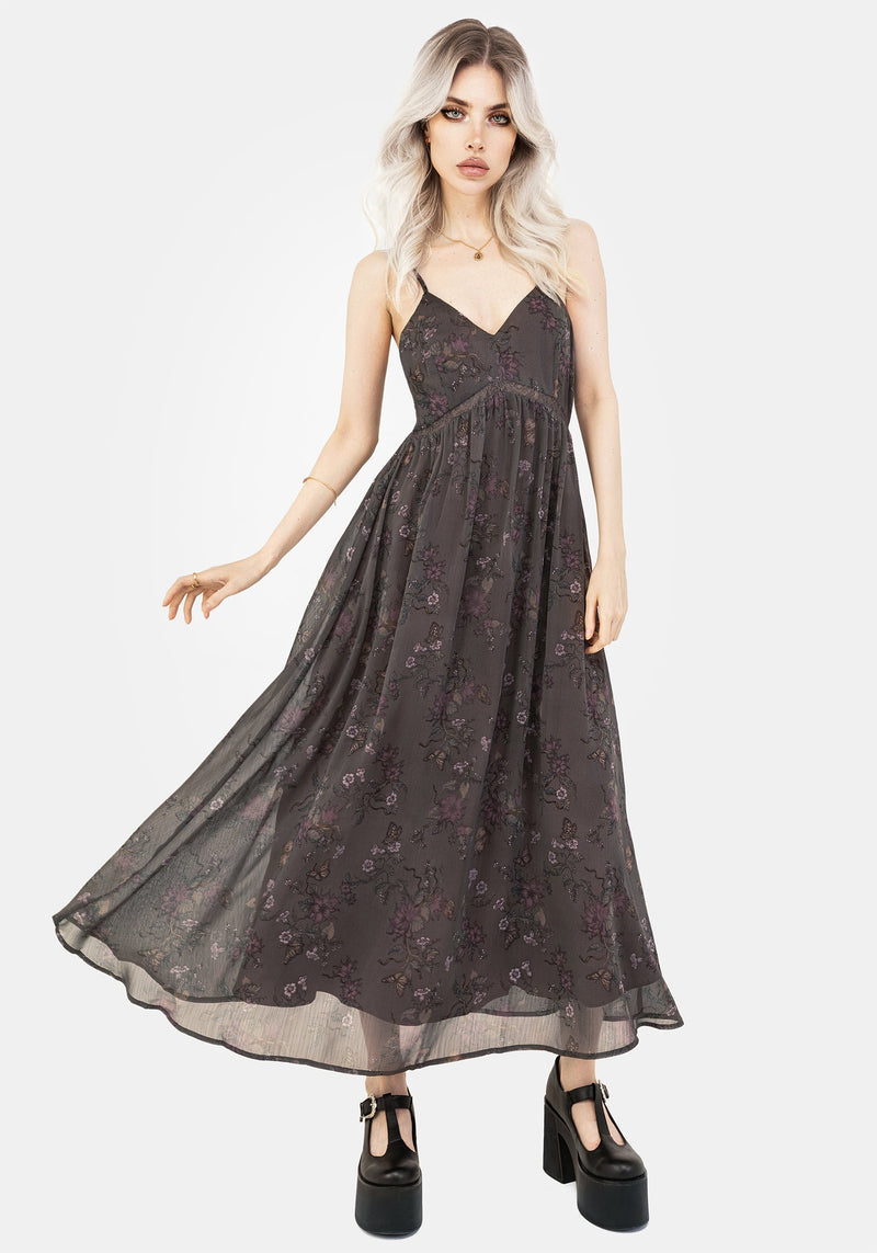 Arnora Chiffon Spitze Insert Cami Midaxi Kleid