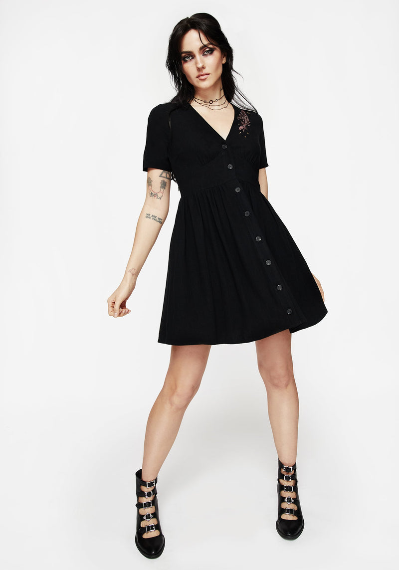 Foxglove V Neck Mini Dress