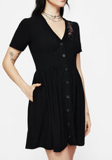 Foxglove V Neck Mini Dress