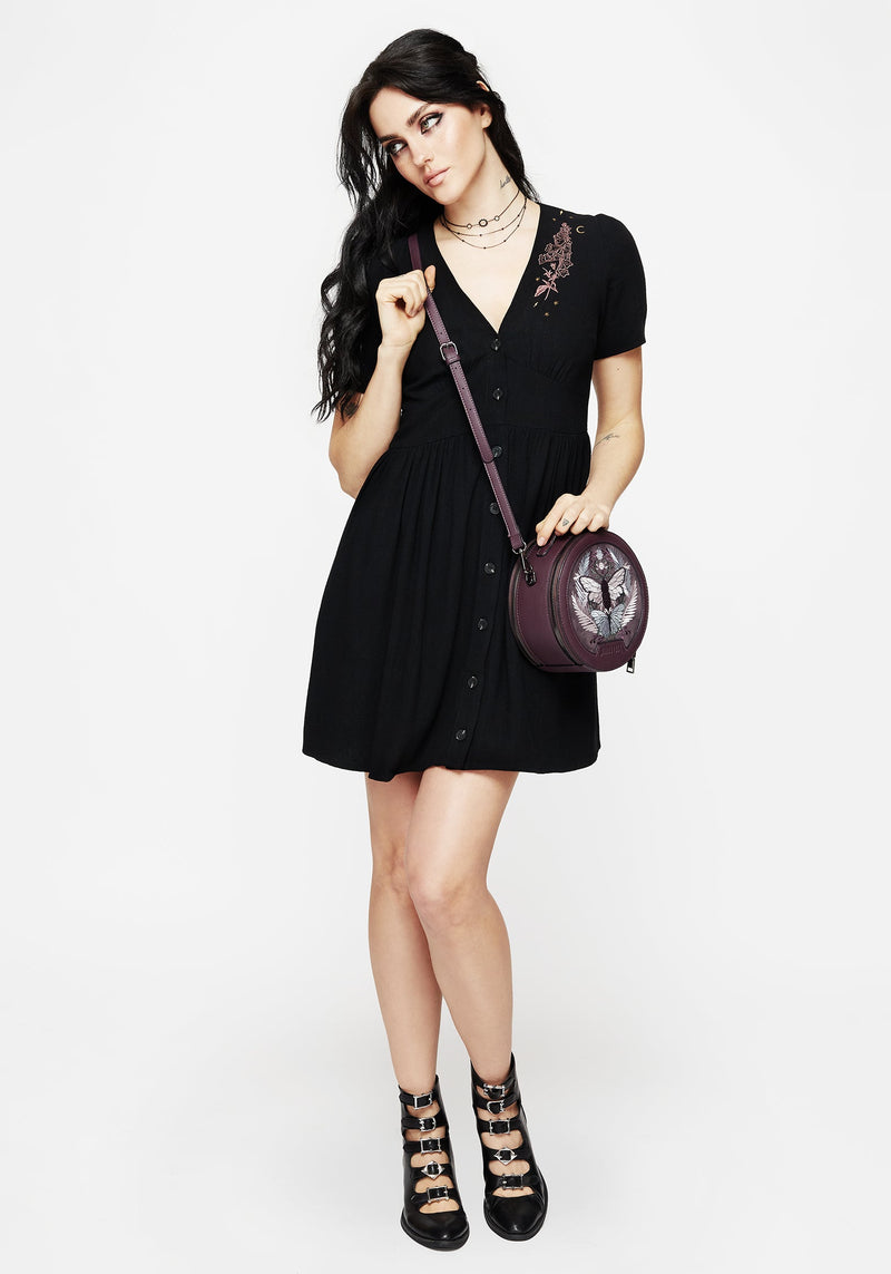 Foxglove V Neck Mini Dress