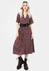 Roxana Moth Foxglove Button Down Midi Shirt Dress