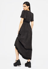 Maeve Lyocell Blend Lace Detail Maxi Dress