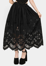 Maple Broderie Hem Maxi Skirt