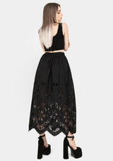 Maple Broderie Hem Maxi Skirt