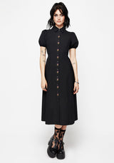Despair Cotton Thistle Embroidered Button Up Midaxi Dress