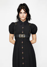 Despair Cotton Thistle Embroidered Button Up Midaxi Dress