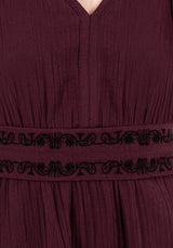 Poultice Embroidered Cotton Mini Dress