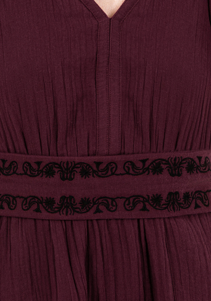 Poultice Embroidered Cotton Mini Dress