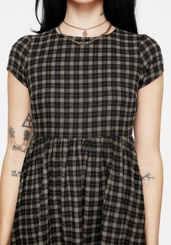 Terra Mini Smock Dress - Olive