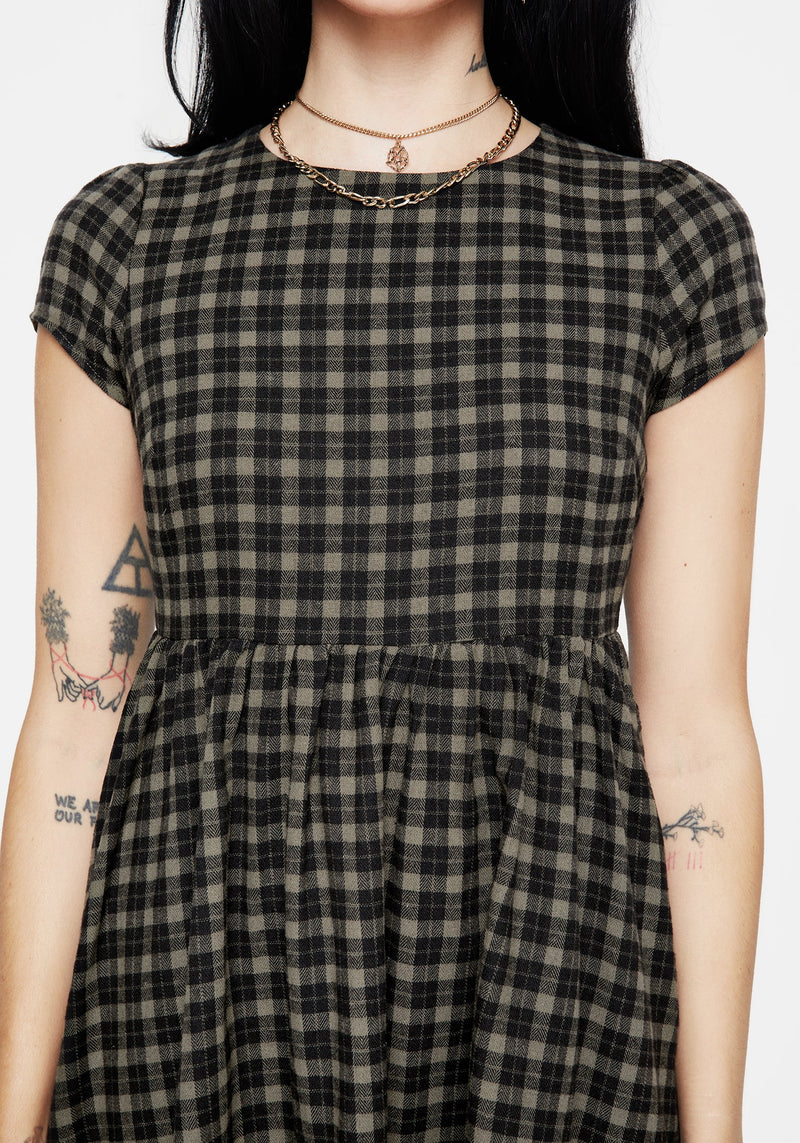 Terra Mini Smock Dress - Olive