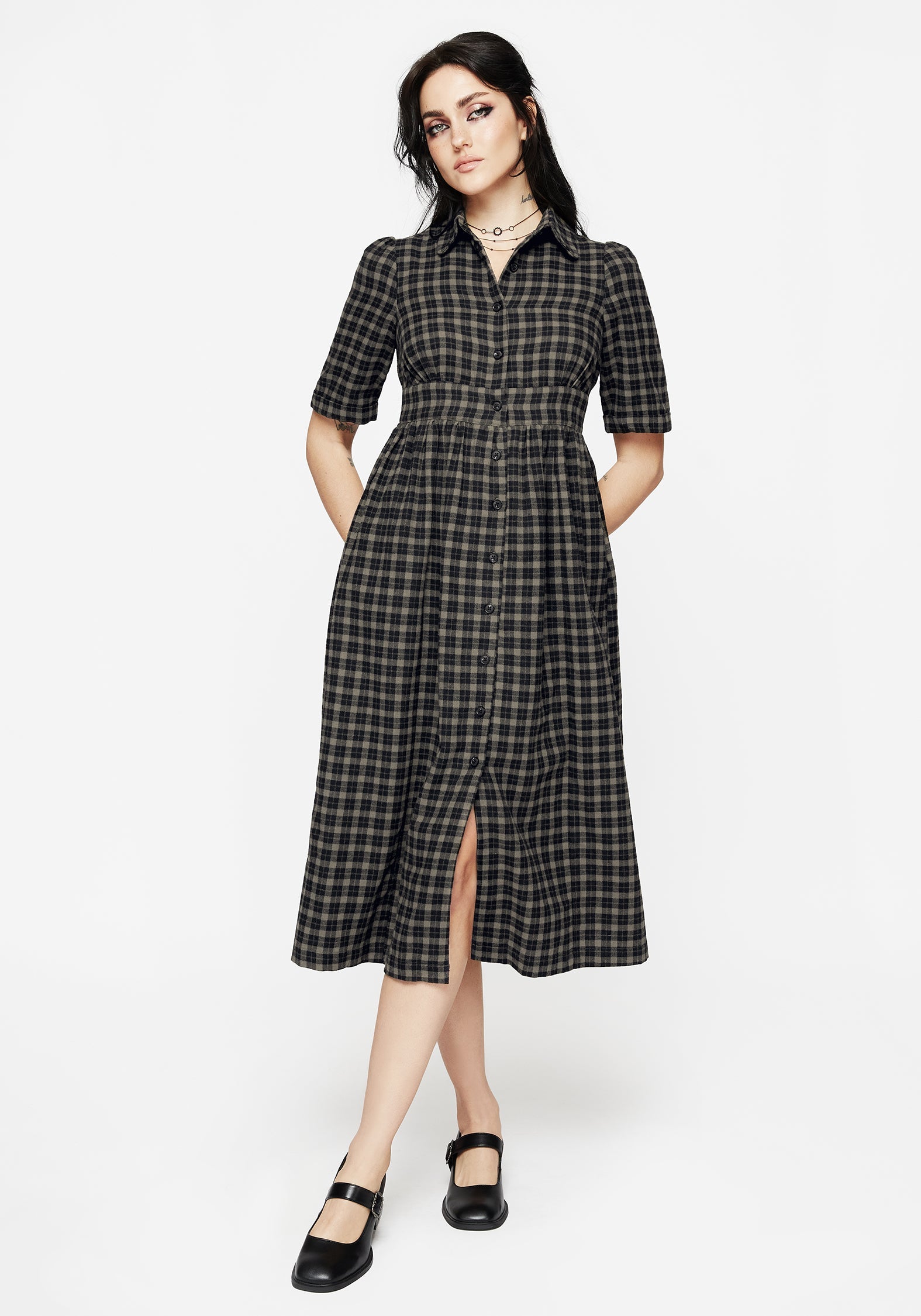smock shirt dress Terra Midi Smock Shirt Dress