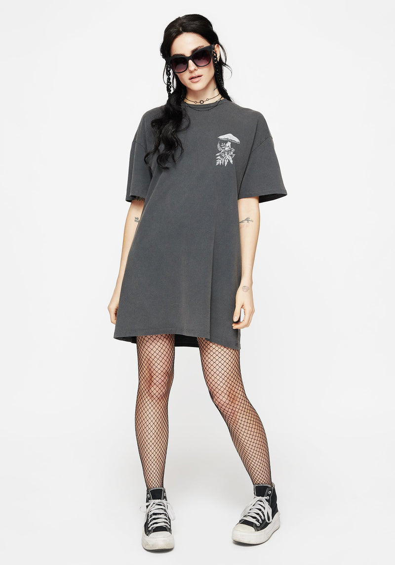 Pressure Cotton Mushroom Print Tee Dress