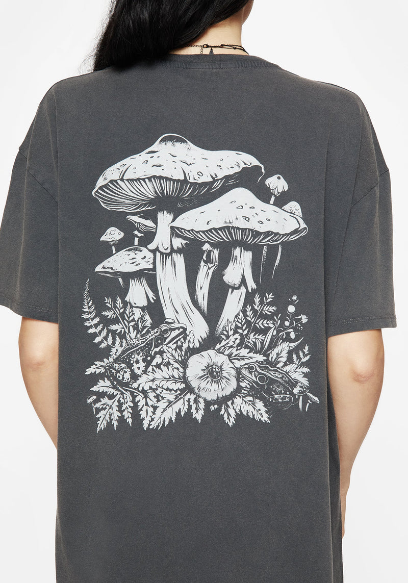 Pressure Cotton Mushroom Print Tee Dress