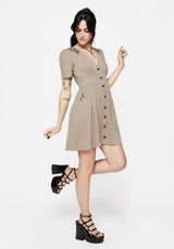 Hester Embroidered Button Up Mini Dress