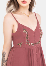 Abundance Cotton Floral Embroidered Bodice Cami Midaxi Dress