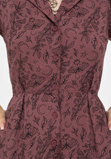 Roxana Moth Foxglove Button Up Playsuit