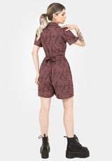 Roxana Moth Foxglove Button Up Playsuit