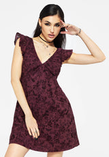 Morgana Cotton Broderie Frill Sleeve Mini Dress