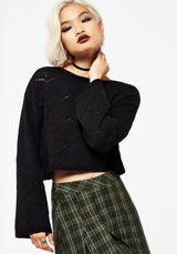 Eliana Celestial Pointelle Knit Crop Jumper
