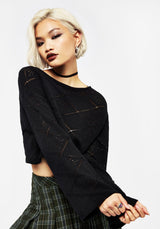Eliana Celestial Pointelle Knit Crop Jumper