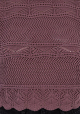 Hooked Pointelle Short Sleeve Crop Top - Purple