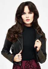 Courtney High Neck Short Sleeve Rib Knit Top