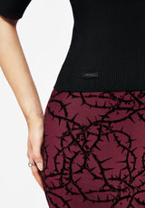 Courtney High Neck Short Sleeve Rib Knit Top