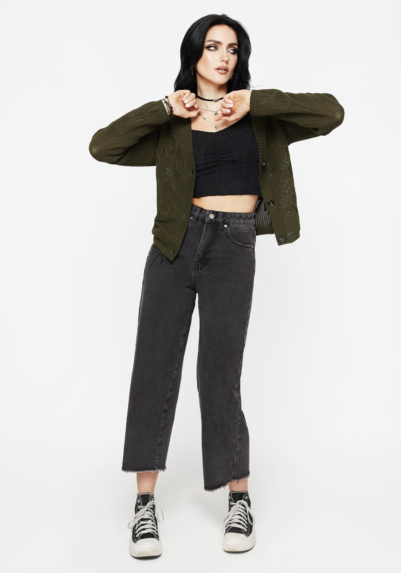 Tulip Jacquard Knit Cardigan