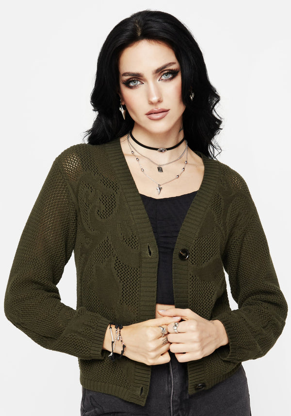Tulip Jacquard Knit Cardigan