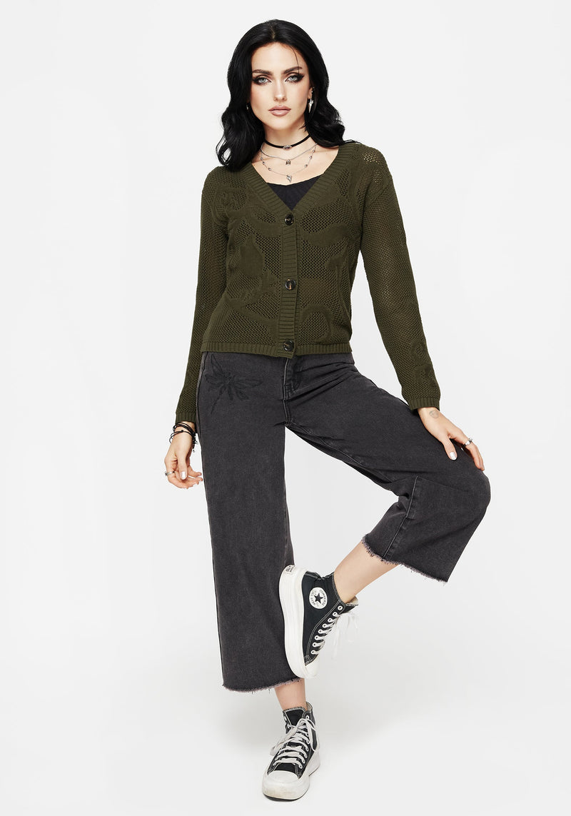 Tulip Jacquard Knit Cardigan