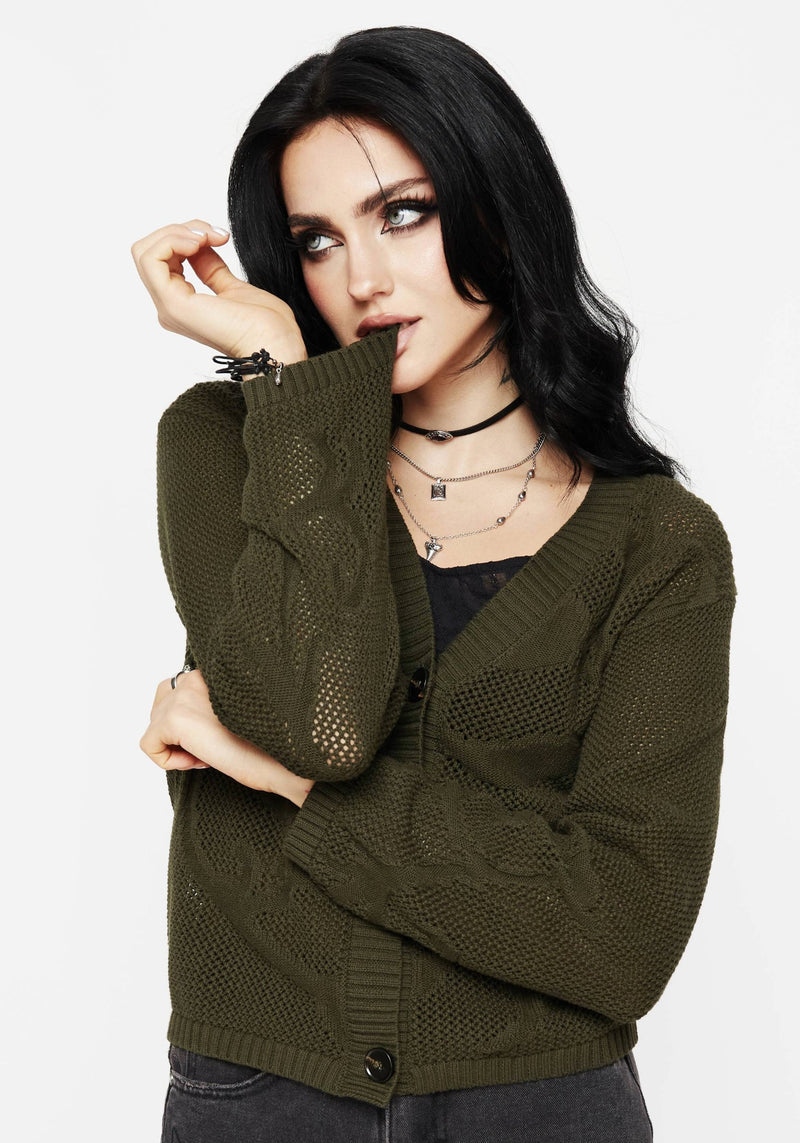 Tulip Jacquard Knit Cardigan