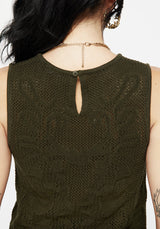 Tulip Jacquard Knit Crop Top