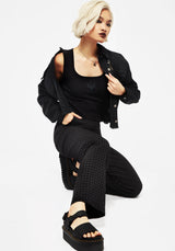 Elen Embroidered Rib Sleeveless Knit Top