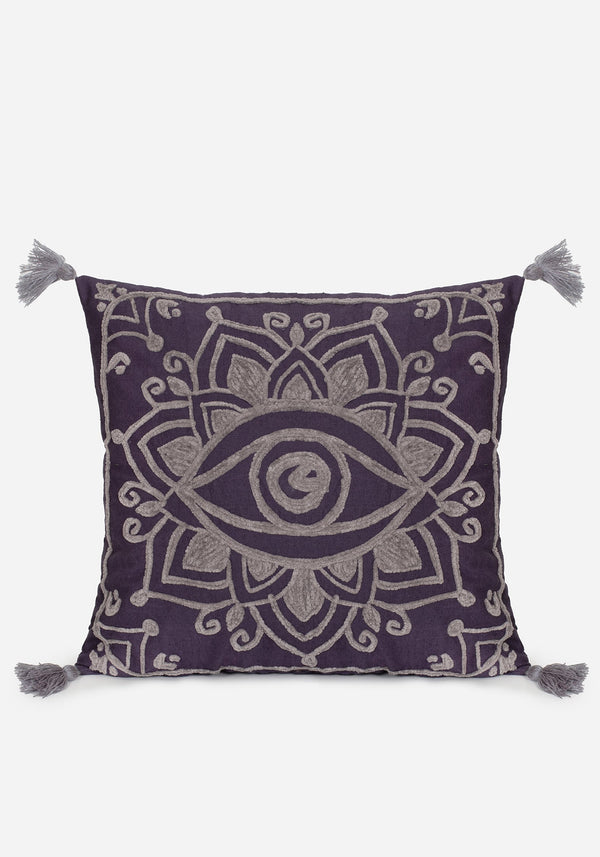 Iris Rope Embroidery Throw Cushion