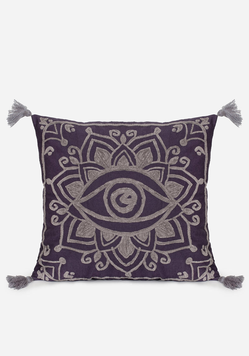 Iris Rope Embroidery Throw Cushion