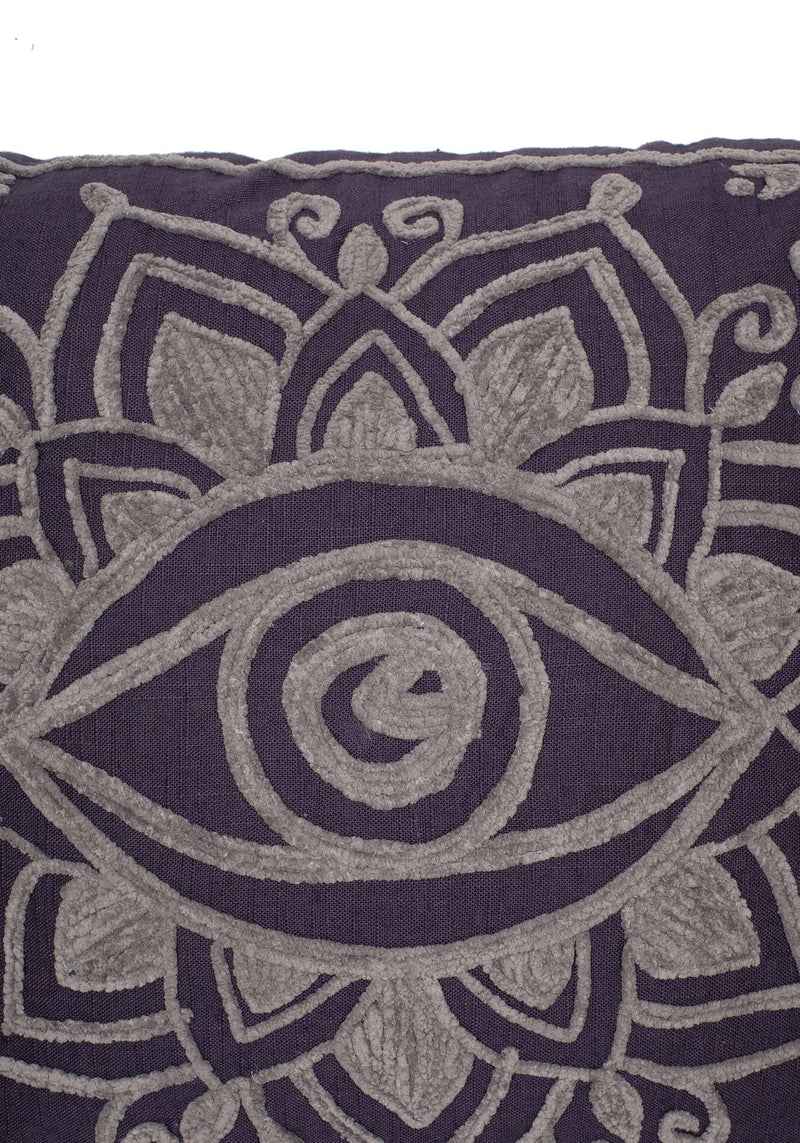 Iris Rope Embroidery Throw Cushion