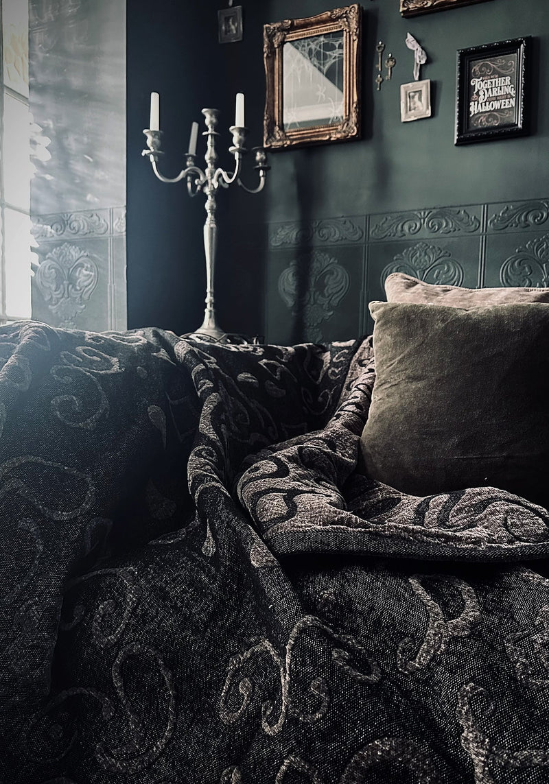 Anarchy Skull Jacquard Cotton Chenille Blanket