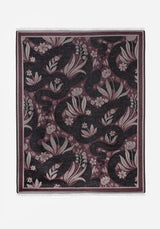 Deception Floral Snake Woven Blanket - Purple