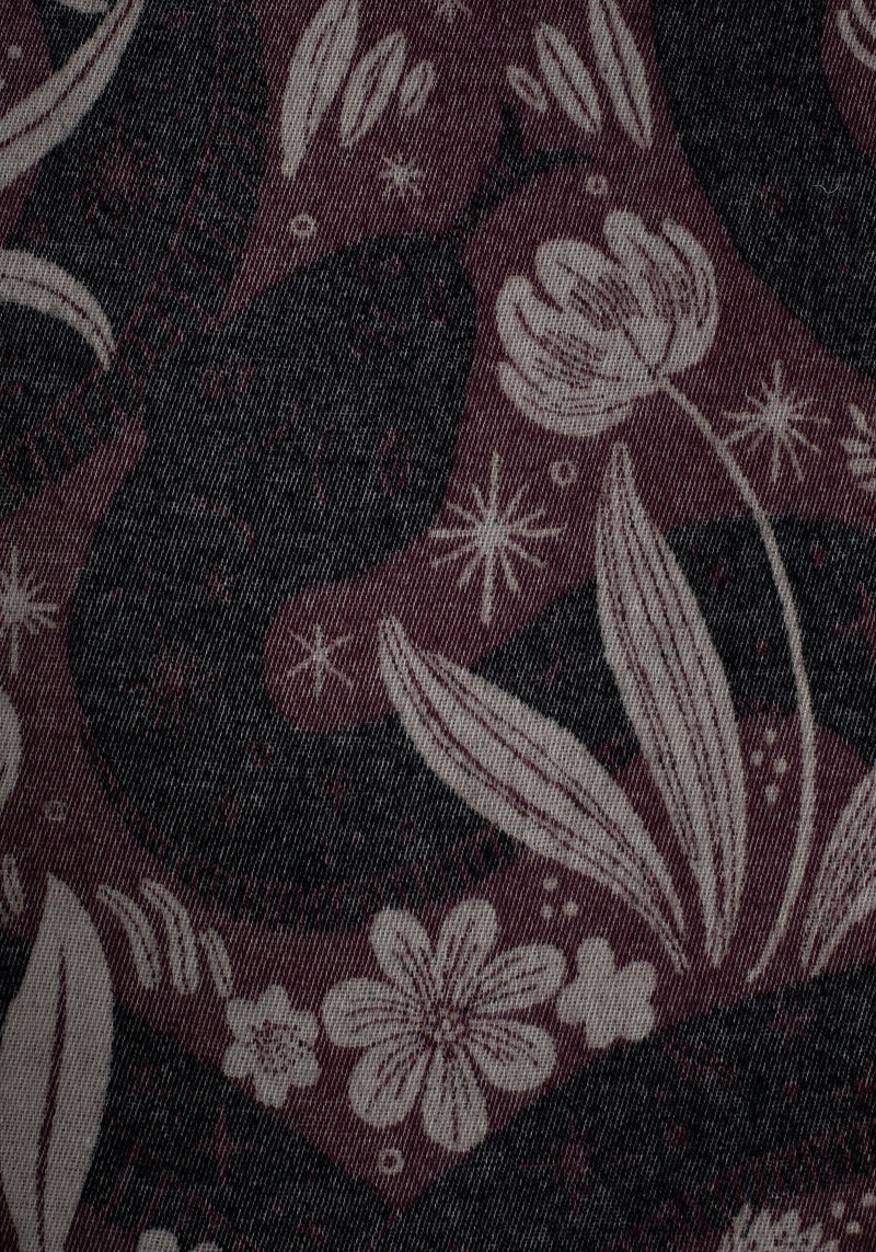 Deception Floral Snake Woven Blanket - Purple