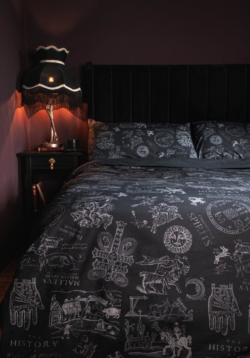 Heresy Woodcut Print Cotton Bedding Set - Double