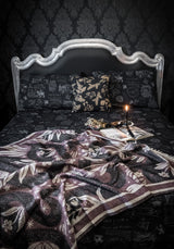 Deception Floral Snake Woven Blanket - Purple