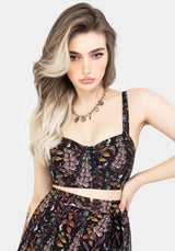 Foxglove Floral Print Bikini Top