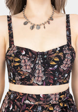 Foxglove Floral Print Bikini Top