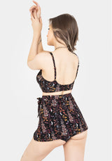 Foxglove Floral Print Bikini Top