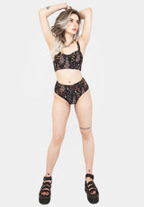 Foxglove Floral Print Swim Bottoms