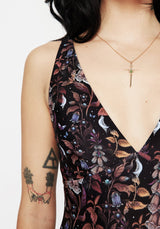 Foxglove Floral Print Plunge Swimsuit