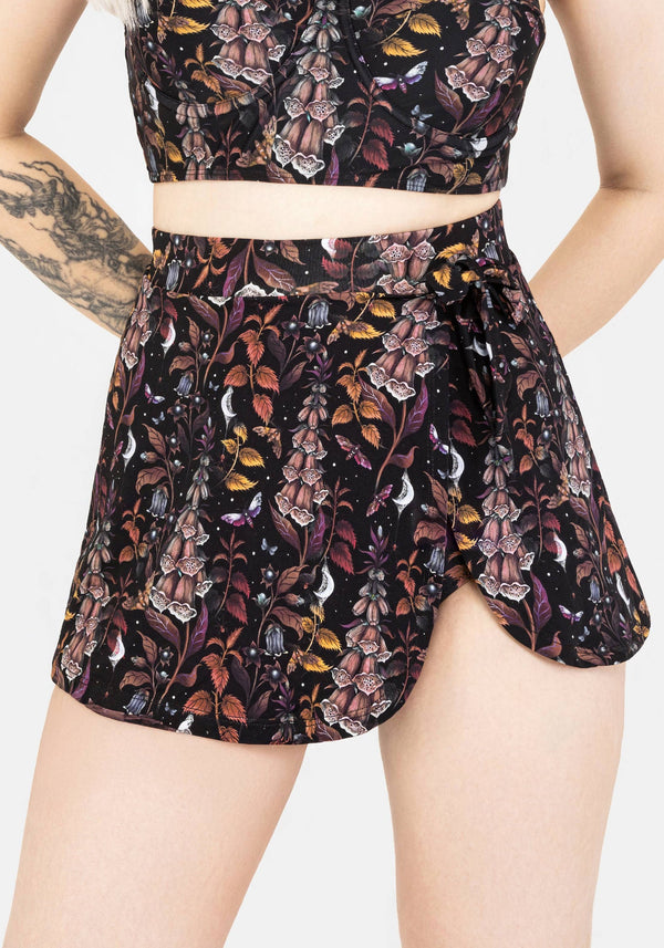Foxglove Floral Print Wrap Swim Skirt