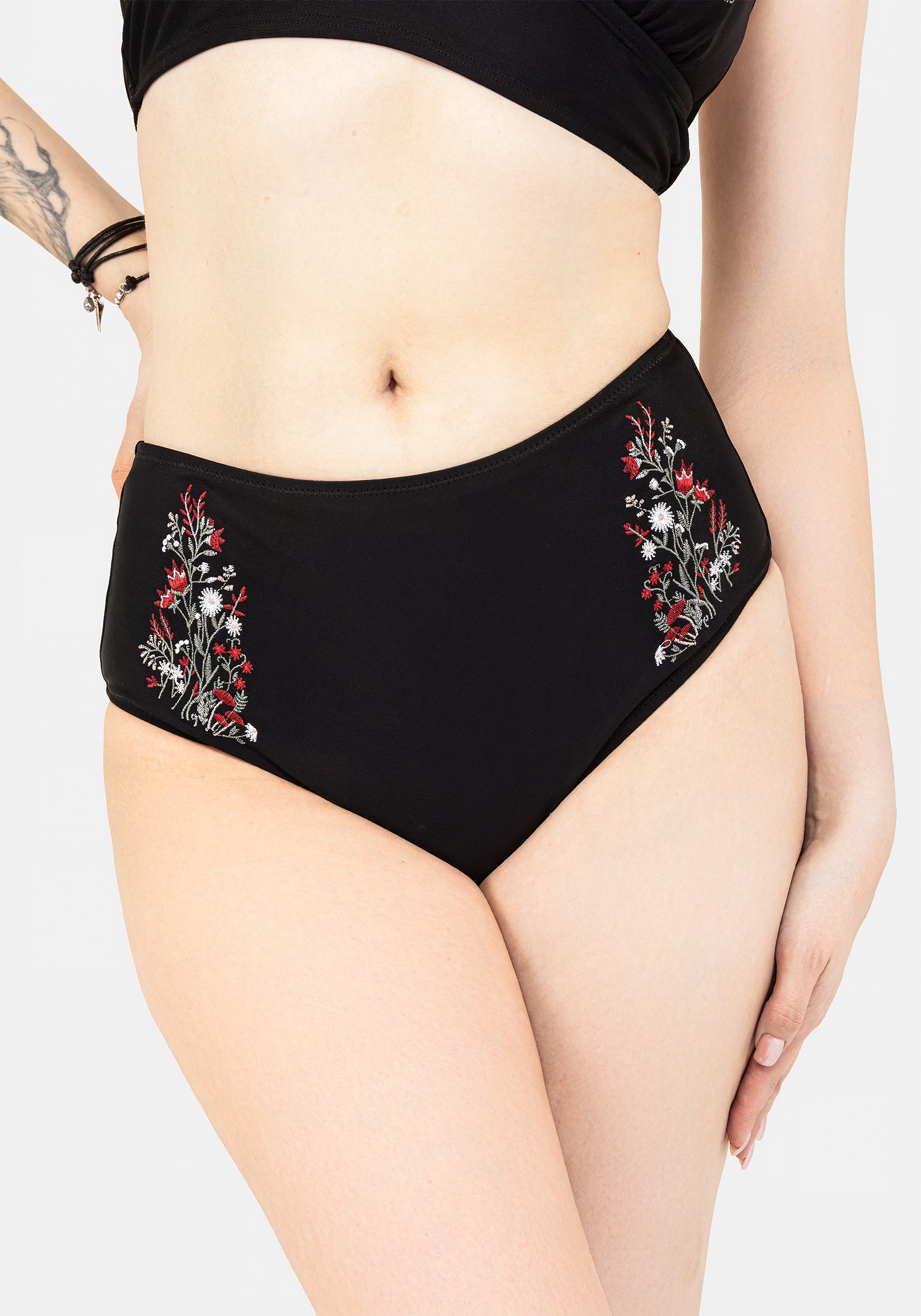 Copia Blumenmuster Bestickt Hoch Taille Schwimmen Unterteile