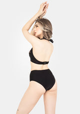 Copia Floral Embroidered High Waist Swim Bottoms